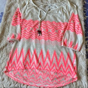 New Without Tag Jolt BRIGHT NEON PINK Southern 
PEASANT Top Size M